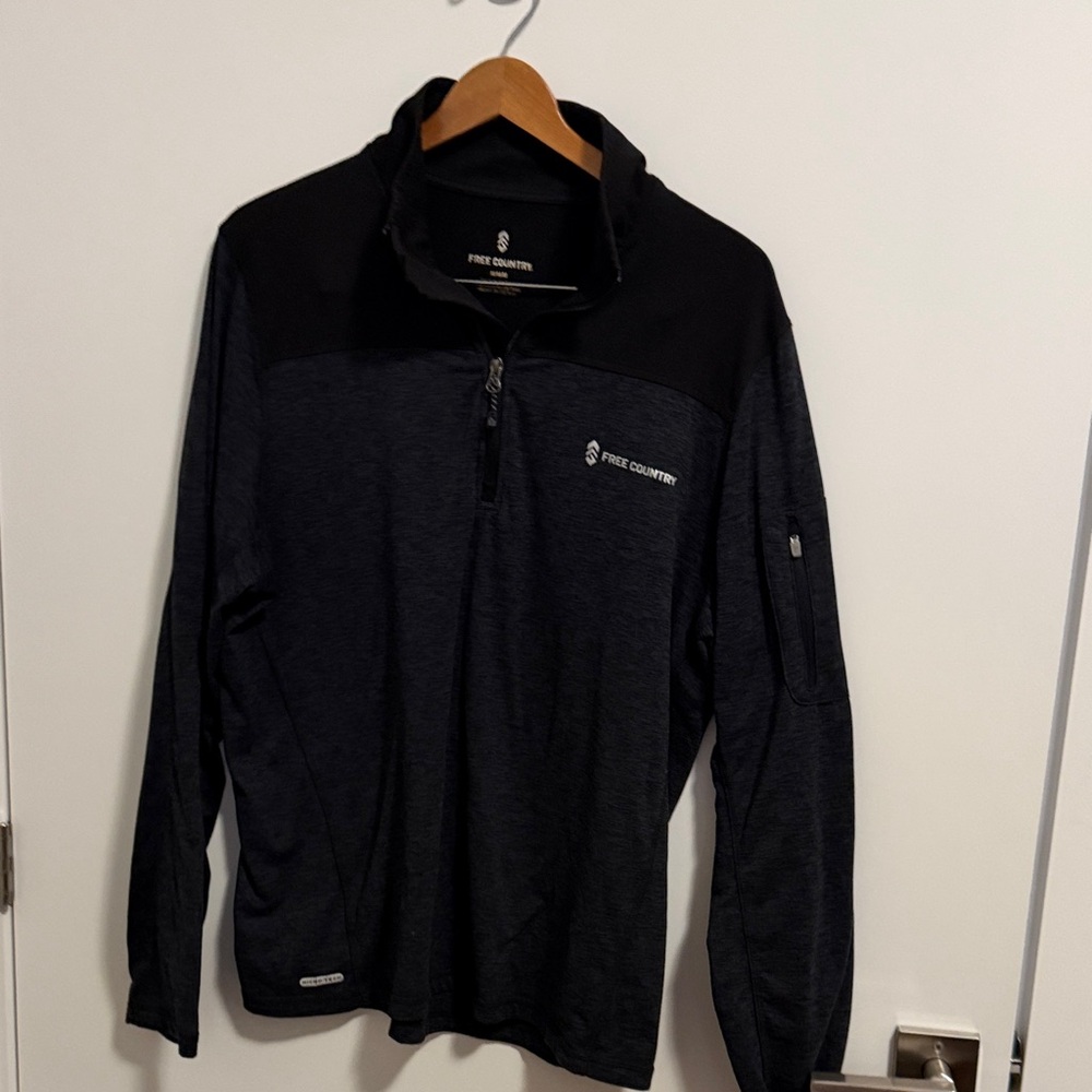 Free Country Black Charcoal Quarter-Zip Performance Pullover